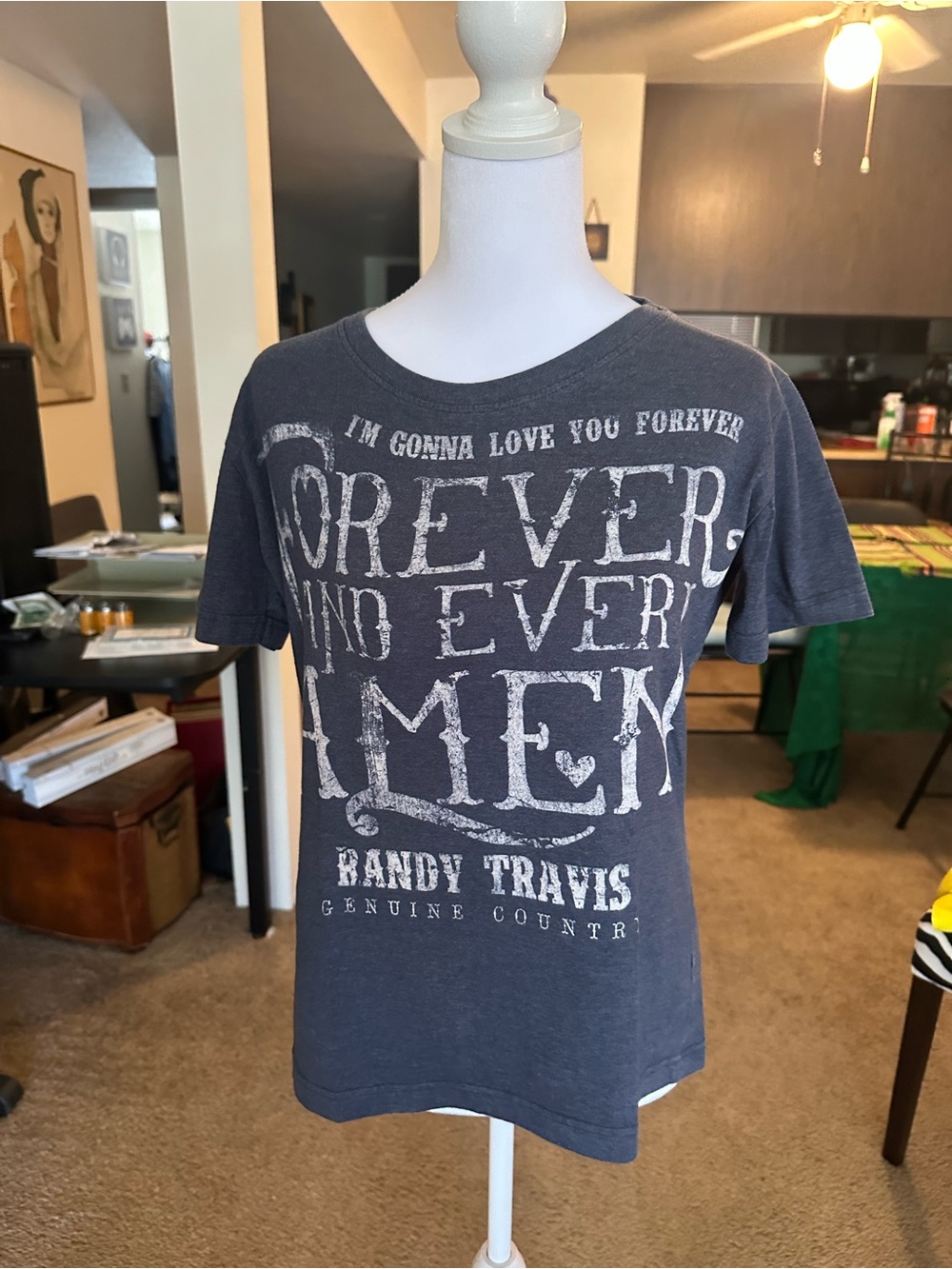 Randy Travis ladies blue t shirt